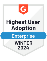 G2 Highest User Adoption Enterprise Winter 2024