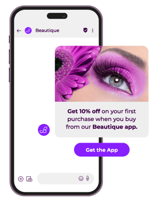 RCS Phone Mobile device showcasing how RCS looks