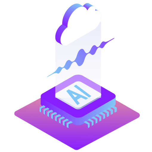 AI Cloud Grow SMB Blog Thumbnail Illustration showing icons for AI and the cloud and how they can impact business communications